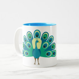 Niedlicher Peacock-personalisierter Mug Zweifarbige Tasse
