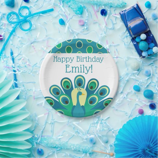 Niedlicher Peacock Personalisierter Party Teller (Party)