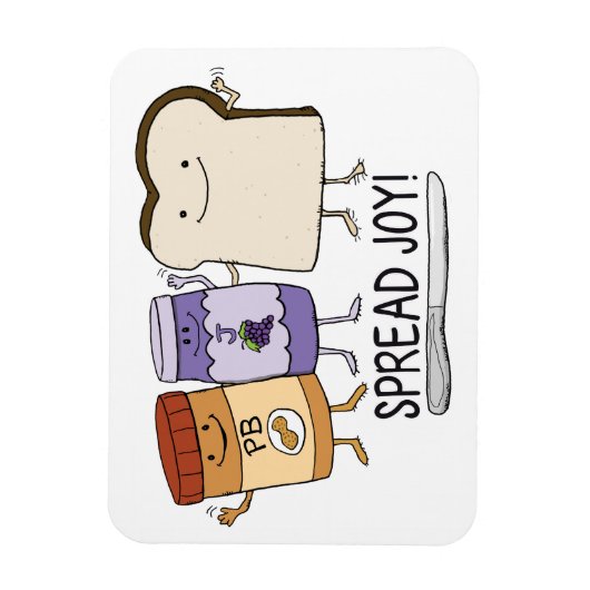 Niedlicher Peanut Butter & Jelly & Brot Spread Joy Magnet (Vertikal)