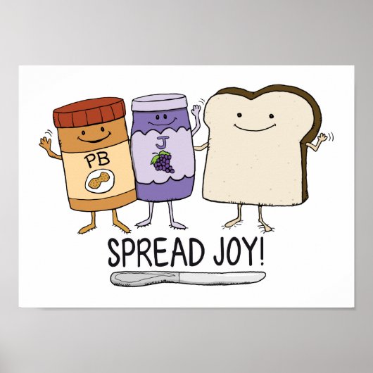 Niedlicher Peanut Butter & Jelly & Brot Spread Joy Poster (Vorne)