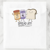 Niedlicher Peanut Butter & Jelly & Brot Spread Joy Rechteckiger Aufkleber (Tasche)