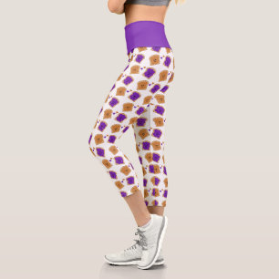 Niedlicher Peanut Butter und Jelly Sandwich Muster Capri Leggings
