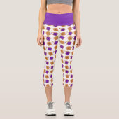 Niedlicher Peanut Butter und Jelly Sandwich Muster Capri Leggings (Vorderseite)