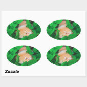 Niedlicher Peeking-Cat-Fot-Druck Ovaler Aufkleber (Blatt)