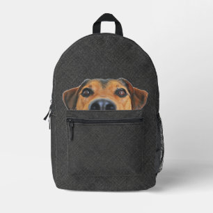 Niedlicher Peeking-Face-Dog Bedruckter Rucksack