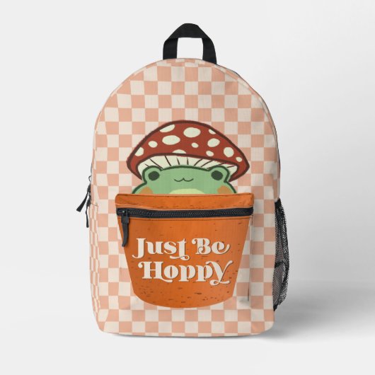 Niedlicher Peeking Frog und Planter einfach nur ho Bedruckter Rucksack (Vorderseite)