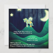 Niedlicher Pegasus, Mond, Stars Sleepover Pferd Ge Einladung (Rückseite)