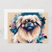 Niedlicher Pekingese Postkarte (Vorne/Hinten)