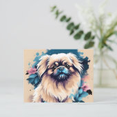 Niedlicher Pekingese Postkarte (Stehend Vorderseite)
