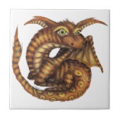 Niedlicher Pelzdrache Fliese (Vorderseite)