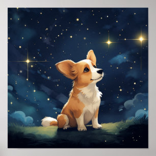 Niedlicher Pembroke Corgi mit Blick Poster