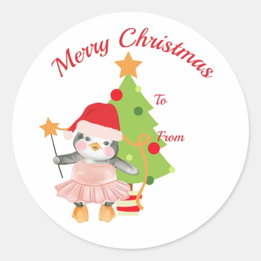 Niedlicher Penguin Ballerina Sticker (Vorderseite)