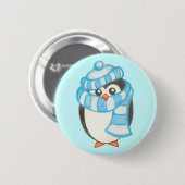 Niedlicher Penguin-Button für Weihnachtsfeiertage Button (Vorne & Hinten)