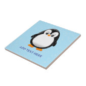 Niedlicher Penguin Cartoon Custom Blue Fliese (Seite)