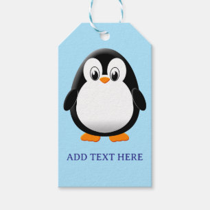 Niedlicher Penguin Cartoon Custom Blue Geschenkanhänger
