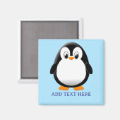 Niedlicher Penguin Cartoon Custom Blue Magnet (Vorderseite/Rückseite)