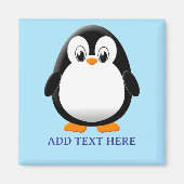 Niedlicher Penguin Cartoon Custom Blue Magnet (Vorne)
