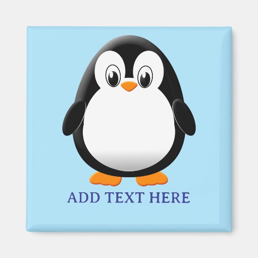 Niedlicher Penguin Cartoon Custom Blue Magnet (Vorne)