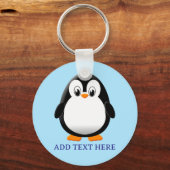 Niedlicher Penguin Cartoon Custom Blue Schlüsselanhänger (Vorderseite)
