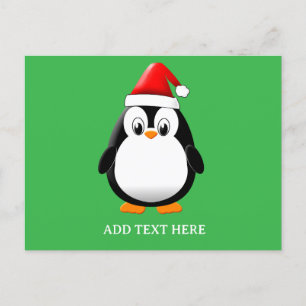 Niedlicher Penguin Cartoon Custom Christmas Postkarte