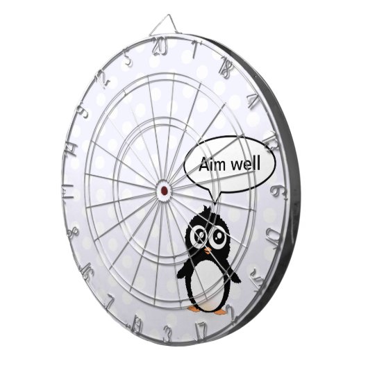 Niedlicher Penguin-Cartoon Dartscheibe (Vorderseite rechts)