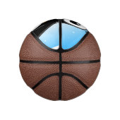 Niedlicher Penguin Cartoon Illustriert Blue Mini Basketball (Rechts)