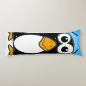Niedlicher Penguin Cartoon Illustriert Blue Seitenschläferkissen (Rückseite)
