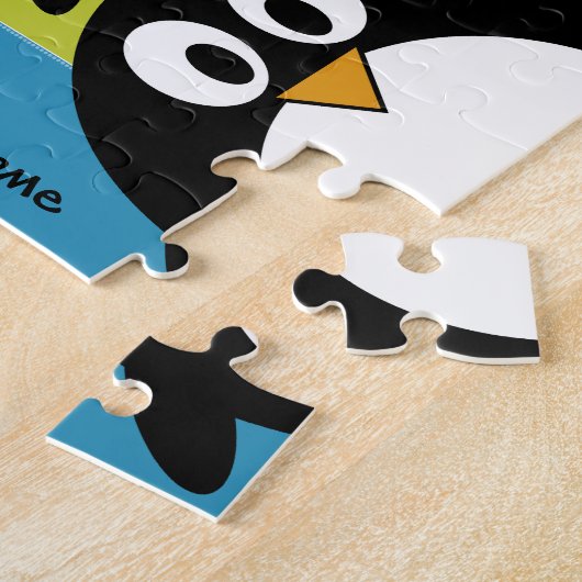 Niedlicher Penguin-Cartoon mit Bereich für Namen Puzzle (Seite)