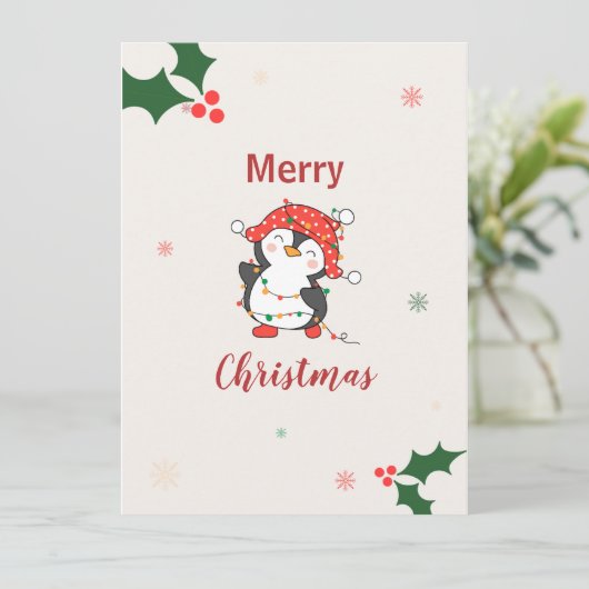 Niedlicher Penguin Frohe Weihnachten (Stehend Vorderseite)