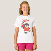Niedlicher Penguin Frohe Weihnachten T-Shirt (Vorne ganz)