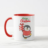 Niedlicher Penguin Frohe Weihnachten Tasse (Links)