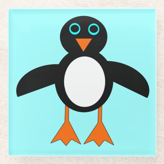 Niedlicher Penguin Glass Untersetzer (Vorderseite)
