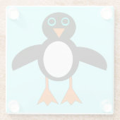 Niedlicher Penguin Glass Untersetzer (Rückseite)