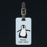 Niedlicher Penguin | hier | personalisiert Gepäckanhänger<br><div class="desc">Finden Sie Ihr Gepäck schnell mit diesem entzückenden Pinguin,  um Sie zu führen. Personalisiert das Namens- und Adressfeld. Verwenden Sie es für selbst oder für ein Kind.</div>
