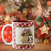Niedlicher Penguin Holiday Basket Zweifarbige Tasse
