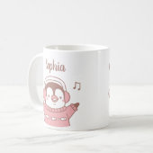 Niedlicher Penguin in Sweater, Personalisiertes Gr Kaffeetasse (Vorderseite Links)