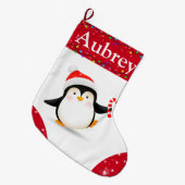 Niedlicher Penguin Kinder Weihnachten Strumpf Großer Weihnachtsstrumpf (Vorderansicht (hängend))