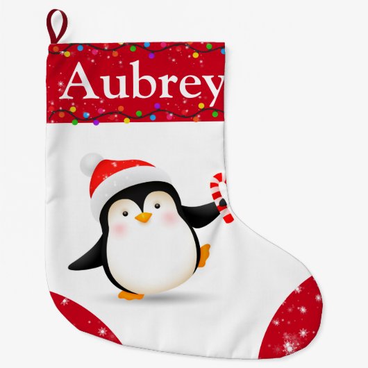 Niedlicher Penguin Kinder Weihnachten Strumpf Großer Weihnachtsstrumpf (Vorderseite)