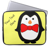 Niedlicher Penguin mit rotem Bow Krawatte Gelbe El Laptopschutzhülle (Vorderseite)