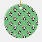 Niedlicher Penguin-Muster-Foto-Rahmen Keramik Ornament (Hinten)