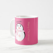 Niedlicher Penguin Personalisiert Frohe Weihnachte Kaffeetasse (Vorderseite Links)