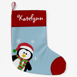 Niedlicher Penguin-personalisierter Kleiner Weihnachtsstrumpf