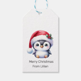 Niedlicher Penguin Personalisierter Weihnachtsgesc Geschenkanhänger