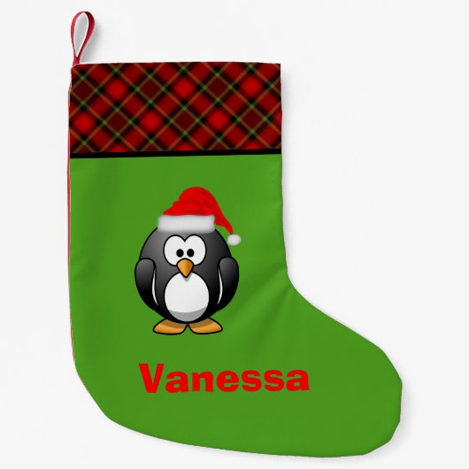 Niedlicher Penguin Personalisierter WeihnachtsStru Kleiner Weihnachtsstrumpf (Vorderseite)