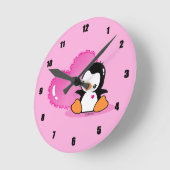 Niedlicher Penguin Runde Wanduhr (Winkel)