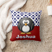 Niedlicher Penguin RW&B mit Polka-Punkten, Kissen (Decke)