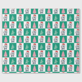 Niedlicher Penguin Santa Merry Weihnachtsbaum Part Geschenkpapier (Flach)