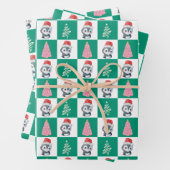 Niedlicher Penguin Santa Merry Weihnachtsbaum Part Geschenkpapier Set (Beispiel)