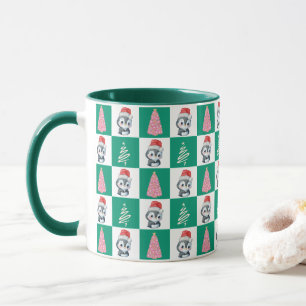 Niedlicher Penguin Santa Merry Weihnachtsbaum Part Tasse