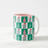 Niedlicher Penguin Santa Merry Weihnachtsbaum Part Zweifarbige Tasse (VorderseiteRechts)